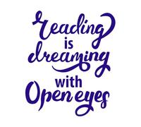 Reading Room Vinyl Wall Sticker Library Wall Decal Quote Saying Leading is Dreaming with Open Eyes Bookstore Wall Stickers-S-35x42cm