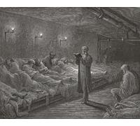 Reading scripture to the homeless crowded into a night refuge in 19th century London. After an illustration by Gustave DorÔøΩ in the 1890 American edition of London: A Pilgrimage written by Blanchard