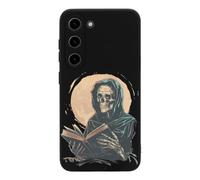Reading Skeleton Moon Novelty Phone Cases Compatible With Galaxy S23/Plus/Ultra Slim TPU Protective Cover Case Printed Protector