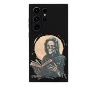 Reading Skeleton Moon Novelty Phone Cases Compatible With Galaxy S23/Plus/Ultra Slim TPU Protective Cover Case Printed Protector