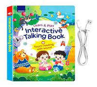 Reading Sound Book,Rechargeable Interactive Learning Book for Girl & Boy | Touch Activated Audio Book with Stories,Words, Alphabet & Sight Word Practice for Vocabulary Development & Early Education(A)