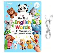 Reading Sound Book,Rechargeable Interactive Learning Book for Girl & Boy | Touch Activated Audio Book with Stories,Words, Alphabet & Sight Word Practice for Vocabulary Development & Early Education(B)