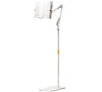 Reading Stand, Floor Standing Folding Book Holder with Phone Tray - Lazy Reading Stand for Desk and Bed - Adjustable Height and Angle - Portable and Rotatable Stand