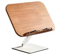 Reading Stand, Metal Book Stand with Paper Clips Adjustable Height and 180° Rotate Ideal for Reading Writing and Holding Laptop Or Tablet Color: Light Grey,