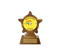 Reading Star Trophy Award Premier Star Antique Gold 120mm Heavy Resin Free Engraving -troshow1-y