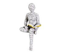 Reading Statue - Man Book Sculpture, Modern Resin Abstract Figurine, Aesthetic Desktop Decor, Artistic Tabletop Library Ornament, Elegant with Detailed Craftsmanship for Coffee Table, Office Desk, BO