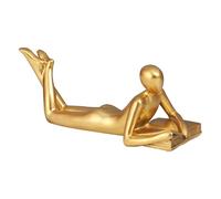Reading Statues for Home Decor, Gold Decor Thinker Statues, Abstract Reading Women's Statue, Aesthetic Sculpture, Home Decor Accents, Resin Reader Ornament for Living Room