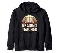 Reading Teacher Open Book Literacy Education Zip Hoodie