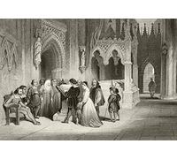 Reading The Bible In The Crypt Of St Pauls From The National And Domestic History of England By William Aubrey Published London Circa 1890 Poster Print (17 x 12 inches)