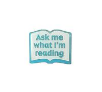 Reading Themed Metal Pin Badge | Bookish Enamel Lapel Pin | Gift for Book Lovers & Avid Readers (Ask me what I'm reading)