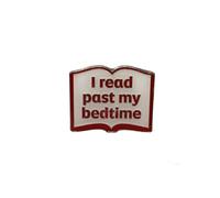 Reading Themed Metal Pin Badge | Bookish Enamel Lapel Pin | Gift for Book Lovers & Avid Readers (I read past my bedtime)