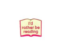 Reading Themed Metal Pin Badge | Bookish Enamel Lapel Pin | Gift for Book Lovers & Avid Readers (I'd rather be reading)