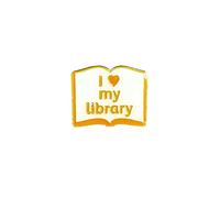 Reading Themed Metal Pin Badge | Bookish Enamel Lapel Pin | Perfect Gift for Book Lovers & Avid Readers (I love my library pin)