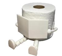 Reading Toilet Paper Holder Buddy,Creative Shape Cartoon Toilet Paper Holder,Hilarious Tissue Paper Roll Storage - Cute Bathroom Living Room Decor (White)