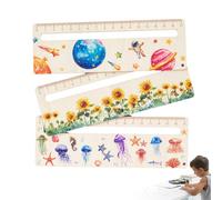 Reading Tools for Dyslexia, Children's Lye Tracker, Signs for Jellyfish, Planetary Sign Rule, Pack of 3 Wooden Reading Monitoring, Reading Strips with a Pattern