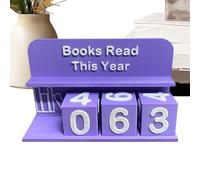 Reading Tracker Sign, Wooden Book Count Display, Decorative Shelf Marker, 14.5x4x10cm, Literary Room Number Rustic Style, Desktop Size, Library Bookstore Gift for Readers Classroom Effortlessly