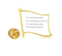 reading will b you knowledge Golden Metal Flag Lapel Pin Badge