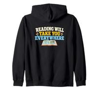 Reading Will Take You Everywhere Book Lover Zip Hoodie