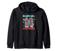 Reading Will Take You Everywhere T-Shirt | Bookworm Gift Zip Hoodie