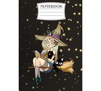 Reading witch Composition notebook by Cubbyhole creations, Halloween inspired, 100 lined sheets for school, work, drawing and more!