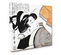 Reading Woman by Kitagawa Utamaro Canvas Print | Gallery Wrapped 30mm Frame Wall Art | 20x20 inches | Ready to Hang | Modern People Picture | Living Room Bedroom Lounge Office