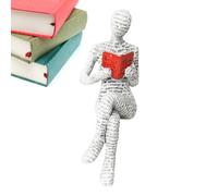 Reading Woman Figurine - 5.12 Inches Sculpture Pulp Figurine Decor | Bookshelf Accent | Pulp Crafted Reading Women | Modern Abstract Art | Elegant Bookshelf Decoration