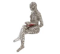 Reading Woman Figurine, Bookshelf Decor, Resin Statue Decoration,Innovative Lady Reading Pulp Molding,Abstract Sculpture Of Small People Modern Desk,Bookshelf Ornaments for Home Decoration(Style E)