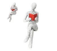 Reading Women Resin Ornament - 20cm Creative Reading Lady Sculpture, Desktop Bookshelf Decor | Home Wine Cabinet Art Figurine, Elegant Feminine Statue For Living Room Aesthetic Display Craftwork