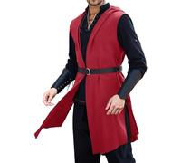 Readings in Medieval History Elegant Sleeveless Vest Cosplay Costume Style for Festival Role Play Halloween Party Outfit Cat Noir Cosplay Costume, red, M