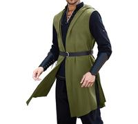 Readings in Medieval History Elegant Sleeveless Vest Cosplay Costume Style for Festival Role Play Halloween Party Outfit Cat Noir Cosplay Costume, Green, M