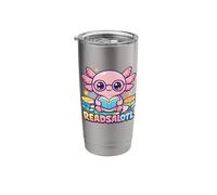 Readsalotl Cute Axolotl Bookworm Stainless Steel Insulated Tumbler