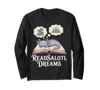 Readsalotl Dreams Sleeping Axolotl Fantasy Scene Long Sleeve T-Shirt