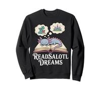 Readsalotl Dreams Sleeping Axolotl Fantasy Scene Sweatshirt