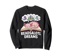 Readsalotl Dreams Sleeping Axolotl Fantasy Scene Sweatshirt