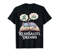 Readsalotl Dreams Sleeping Axolotl Fantasy Scene T-Shirt