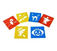 READY 2 LEARN Anthony Peters,Red Blue Yellow,AP/115/WSH Washable plastic stencils - Halloween themed - pack of 6-15cm x 15cm - children's arts and crafts