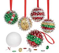 READY 2 LEARN Christmas Crafts - Create Your Own Sequin Ornaments - Set of 6 - Christmas Crafts for Kids - Christmas Tree Decorations - All Materials Included