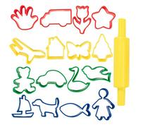 READY 2 LEARN Dough Roller and Cutters - Set of 17 - Dough Tools for Kids Ages 18m+ - Art Accessories for Pottery and Dough - Roll, Cut, Mold and Play