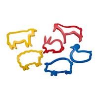 READY 2 LEARN Farm Animal Dough Cutters for Children for Baking Cookies Modelling and Making Countryside Scenes (Pack of 6)