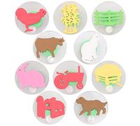 READY 2 LEARN Giant Stampers | Farm Adventure | Set of 10 | Stamps for Kids | Easy-Grip Washable Set for Toddlers, Crafts