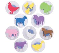 READY 2 LEARN Giant Stampers | Farm Animals | Set of 10 | Easy to Hold Foam Stamps for Kids | Arts and Crafts Stamps for Displays, Posters, Signs and DIY Projects