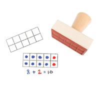 READY 2 LEARN Ten Frame Stamp - Wooden Stamp for Early Math Activities and DIY - Use for Flashcards, Worksheets, Homework and Scrapbooks