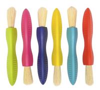 READY 2 LEARN Triangle Grip Toddler Paintbrush Set - Set of 6 - Easy-Grip Art Supplies - Thick Paint Brushes for Toddlers - Art Supplies for Toddlers 1-3