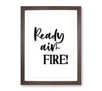 Ready Aim Fire Typography Quote Framed Print | A3 Walnut Framed Wall Art | Ready to Hang | Modern Positive Affirmations Picture | Living Room Bedroom Lounge Office