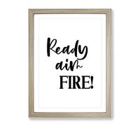 Ready Aim Fire Typography Quote Framed Print | A4 Oak Framed Wall Art | Ready to Hang | Modern Positive Affirmations Picture | Living Room Bedroom Lounge Office