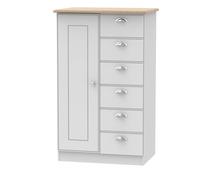 Ready Assembled 2 U Albert 1 Door 5 Drawer Childrens Wardrobe (Ready Assembled) in Grey Ready Assembled 2 U Grey