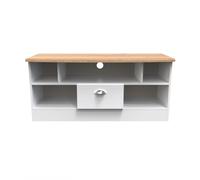 Ready Assembled 2 U Albert 1 Drawer TV & Media Unit (Ready Assembled) in White Ready Assembled 2 U White