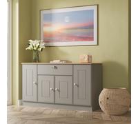 Ready Assembled 2 U Albert 4 Door 1 Drawer Wide Unit (Ready Assembled) in Dark Grey Ready Assembled 2 U Dark Grey