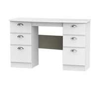 Ready Assembled 2 U Albert 6 Drawer Kneehole Desk (Ready Assembled) in White Ready Assembled 2 U White