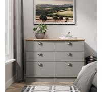 Ready Assembled 2 U Albert 6 Drawer Wide Chest (Ready Assembled) in Dark Grey | Size: Large Ready Assembled 2 U Dark Grey Large